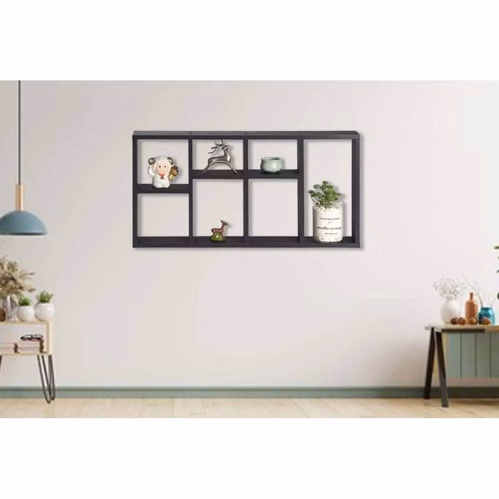 SPETLEK 7-Compartment Wall Mounted Floating Shelves in Matt Black – 2