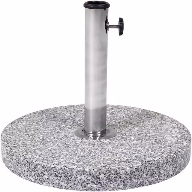 Charles Bentley 15kg Round Grey Granite Parasol Base