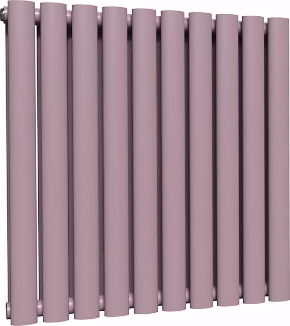 Lux Heat Oval Horizontal Double Radiator in Lavender Mist, W: 60 cm, H: 54 cm