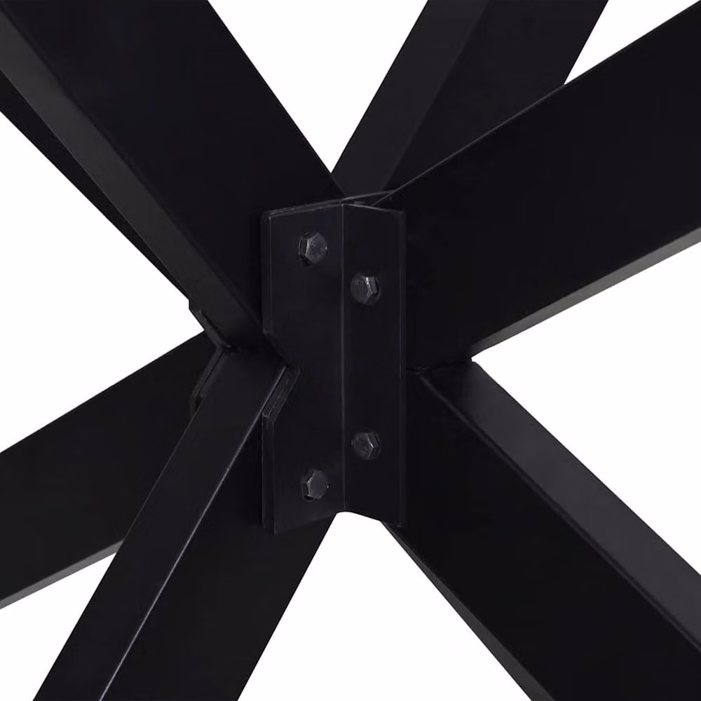 Berkfield Home Spider Shape Dining Table Leg in Matt Black Steel, W: 150 cm, D: 78 cm, H: 72-73 cm – 3