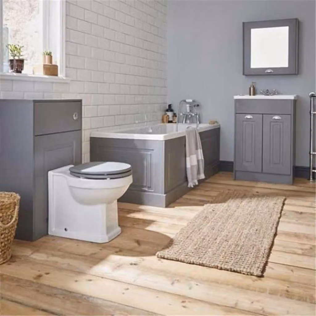 Clifton Matt Grey Bathroom Mirror Cabinet with Soft Close Hinged Doors, Width: 60 cm – 2