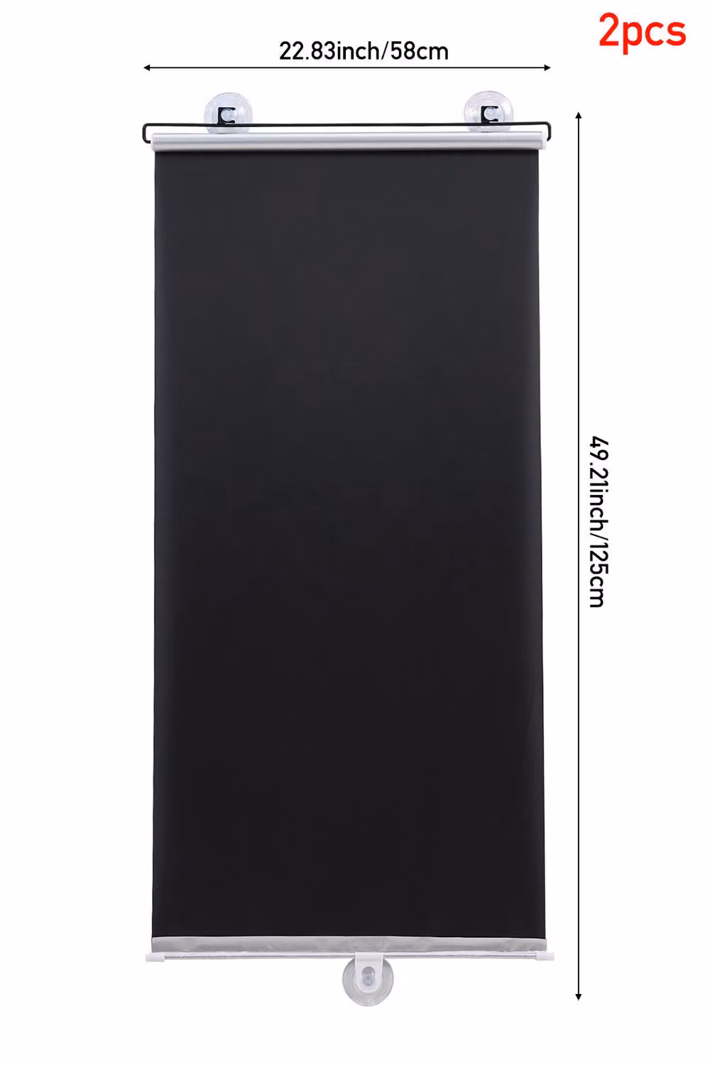 Living and Home Set of 2 Blackout Roller Blinds in Black, Thermal Insulating Textile, H 125 cm x W 45 cm – 6