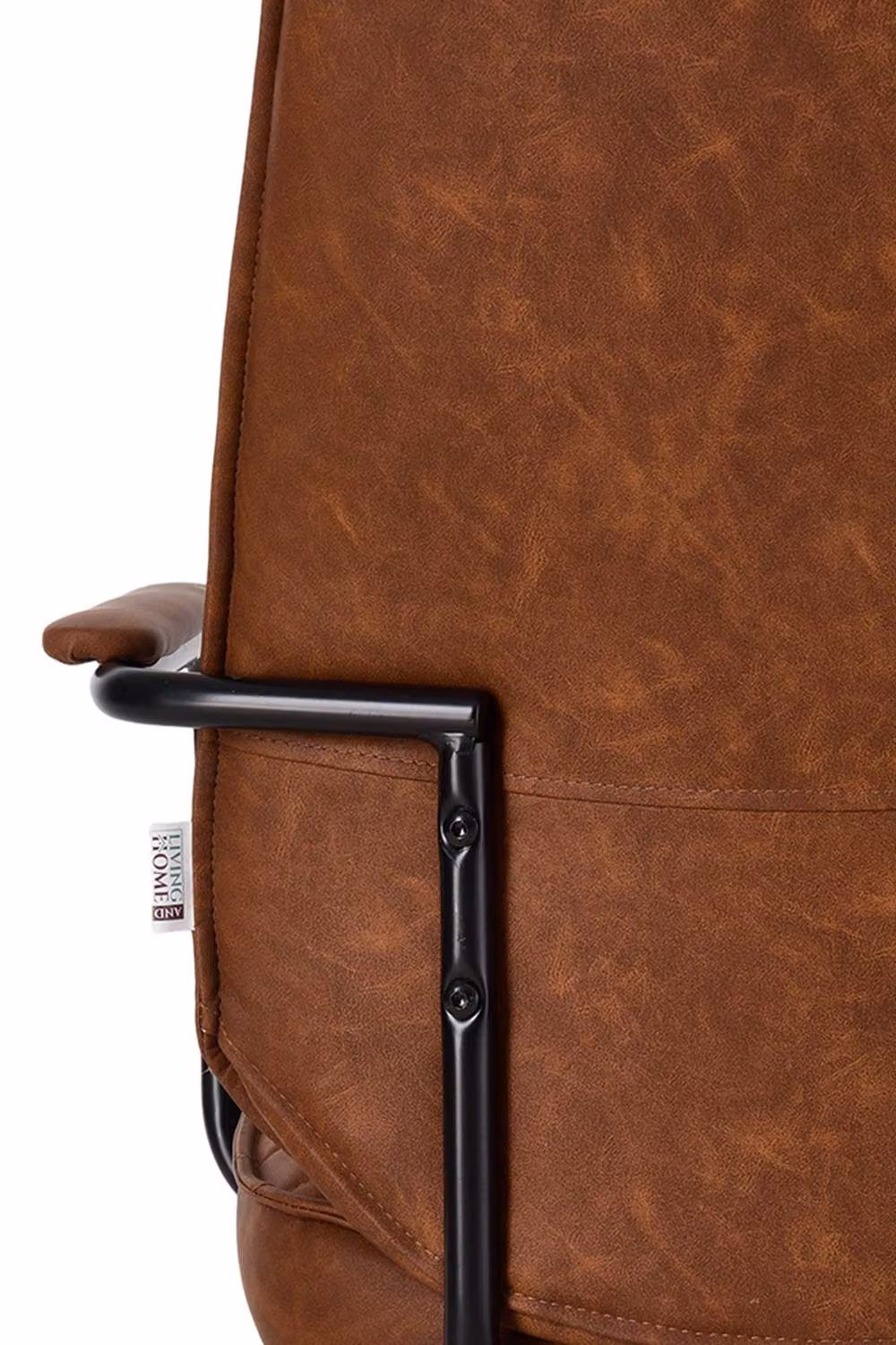 Garden Sanctuary Brown Synthetic Leather Swivel Task Chair with Armrests – 3