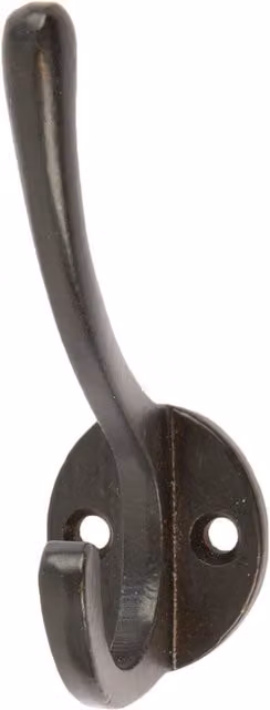 Hammer and Tongs Metal Hat and Coat Hook in Black and Gold, W: 2.5 cm, H: 8.0 cm, D: 4.5 cm – 3