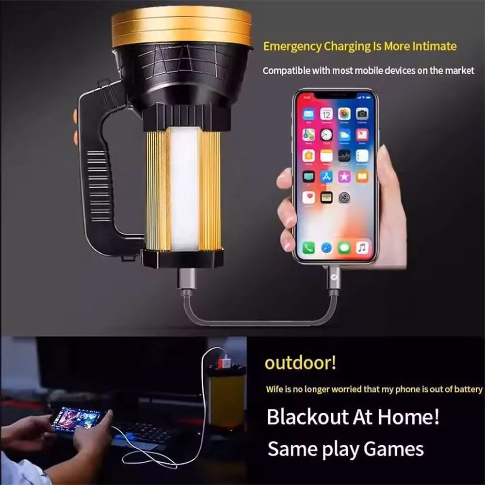 Havendro Super Bright LED Searchlight Hand Torch in Black – 6
