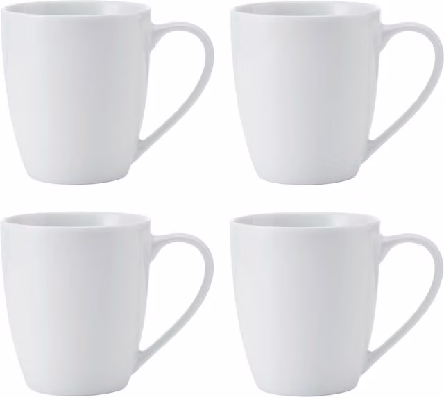 Mikasa Chalk Porcelain Mugs, Set of 4, 380ml, White