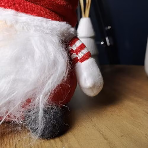Samuel Alexander 38 cm Sitting Plush Christmas Gonk with Grooved Hat in Red and Grey – 4