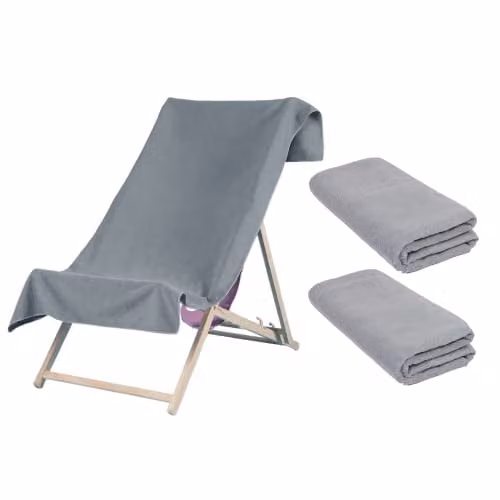 Brentfords Set of 2 Quick Dry Microfibre Beach Towels in Anthracite Grey – 1