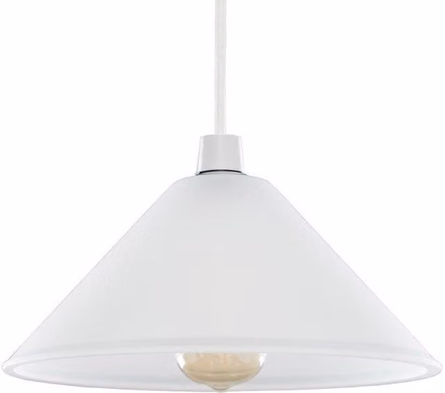 ValueLights White Glass Dome Ceiling Pendant Shade with Reducer Ring, W: 30.0 cm, H: 12.5 cm