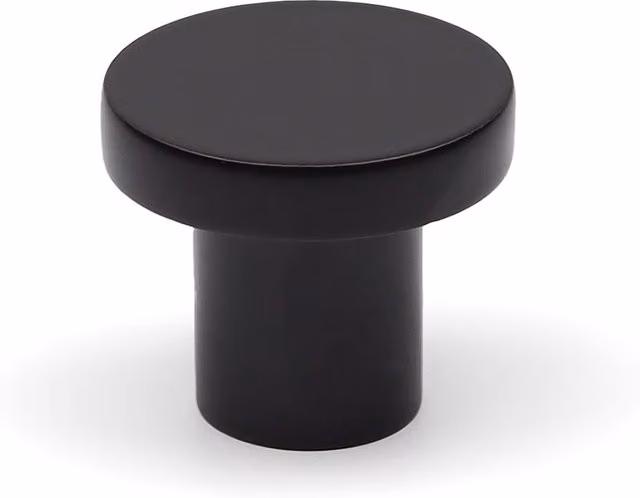 Matt Black Round Disc Cabinet Knob Pull, Diameter: 33 mm