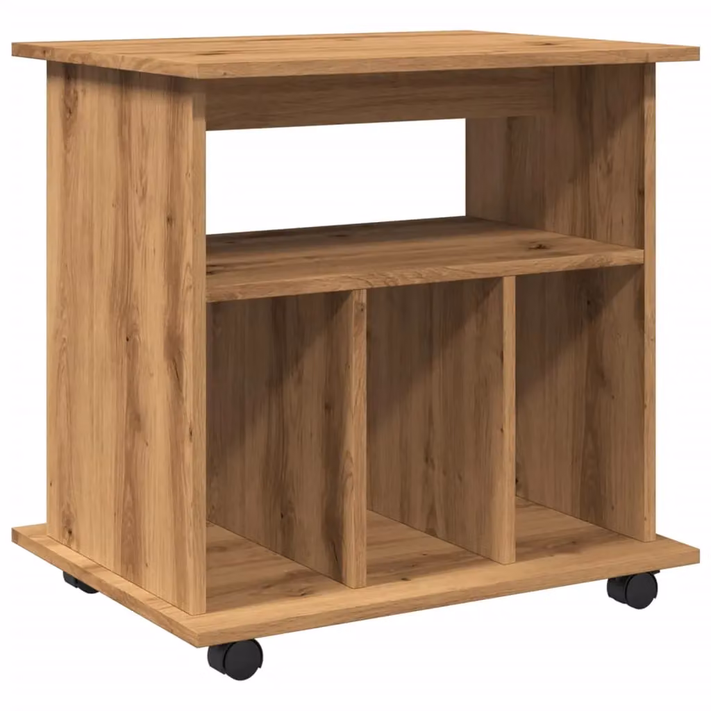 Berkfield Home Artisan Oak Rolling Cabinet in Brown, W/D/H: 60 x 45 x 60 cm – 2