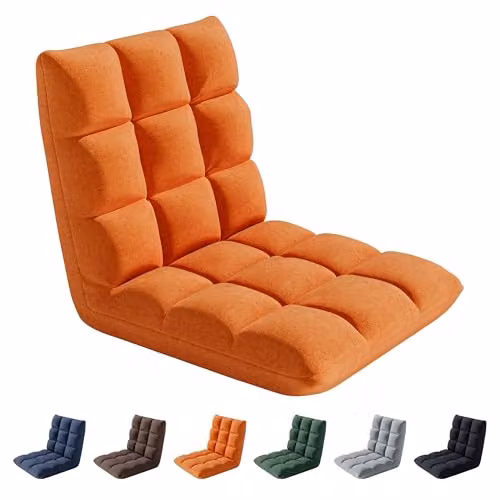 MCC Direct Adjustable Multi-Position Folding Floor Chair in Orange