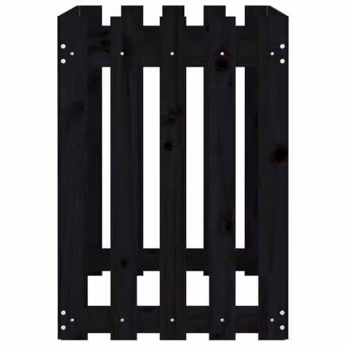 vidaXL Garden Raised Bed with Fence Design in Black Solid Pine Wood, W/D/H: 100 x 50 x 70 cm – 4