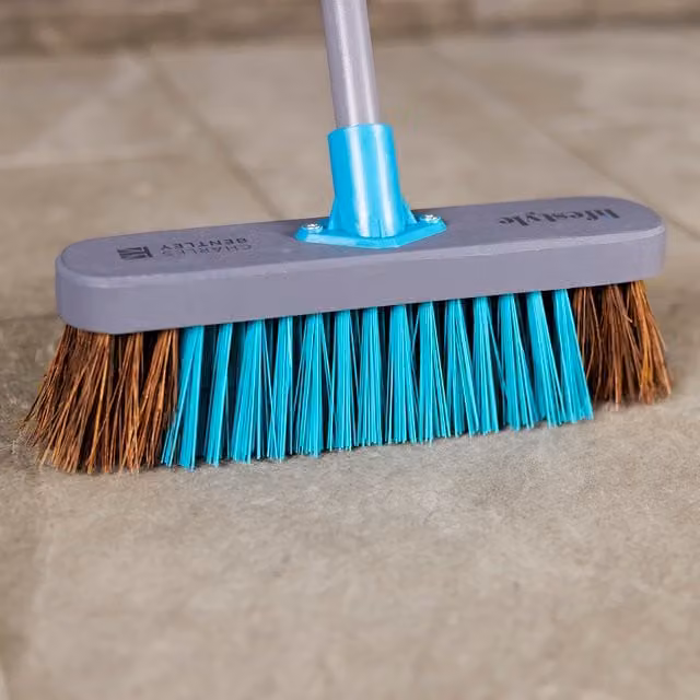 Charles Bentley Grey Synthetic Wooden Broom