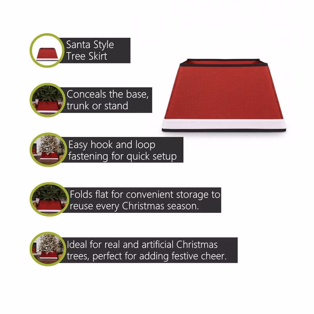 Pegdev Father Christmas Tree Skirt Decorative Red Cover – 1