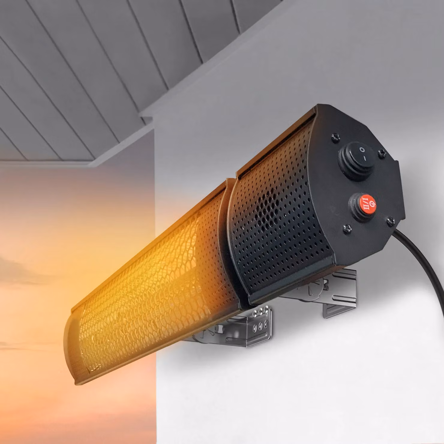 Pro Breeze Wall Mounted IP65 Waterproof Outdoor Halogen Infrared Patio Heater with Remote Control and 2 Heat Settings, Black – 9