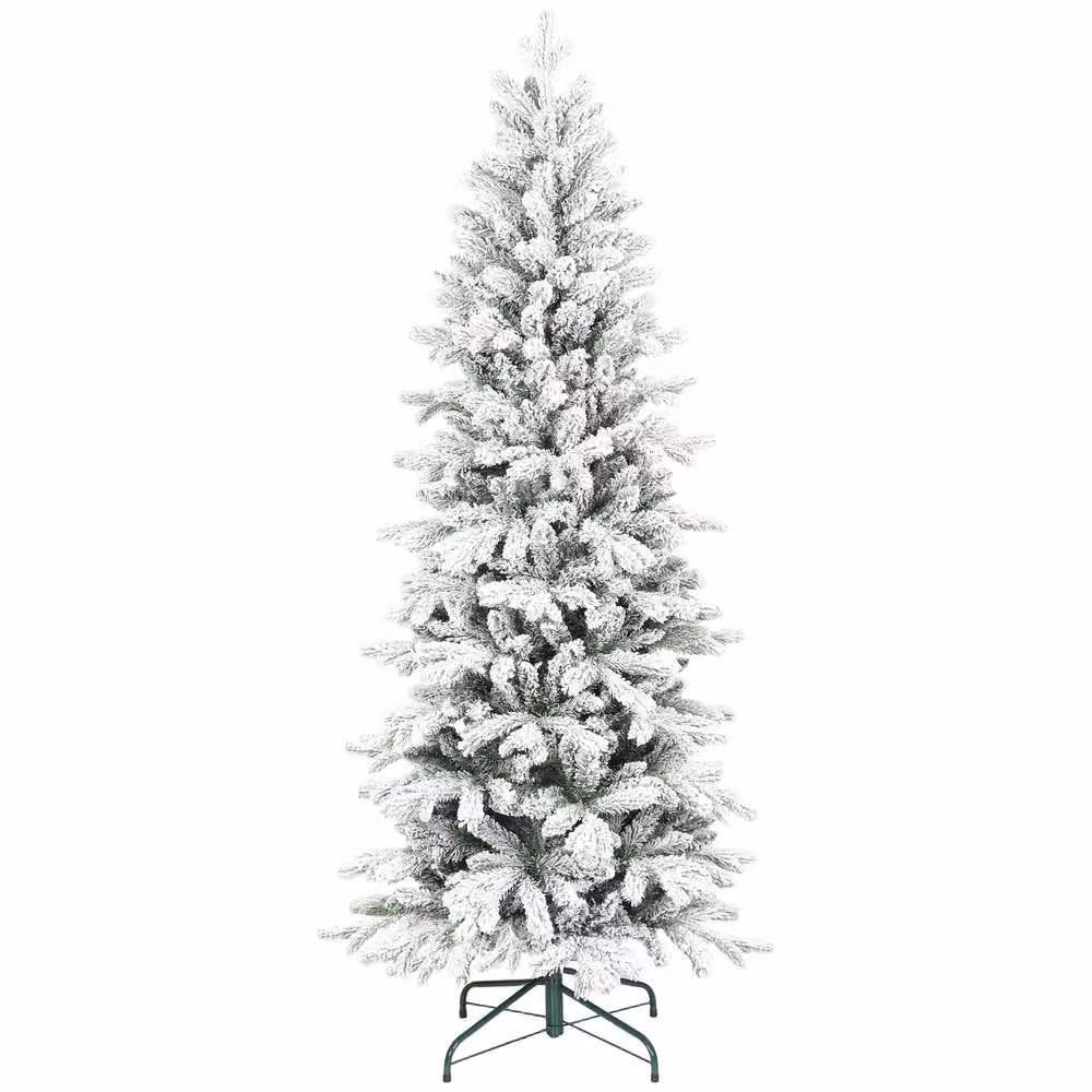 STILVORA 6ft Artificial Christmas Tree with Snowy Tips in Green – 4