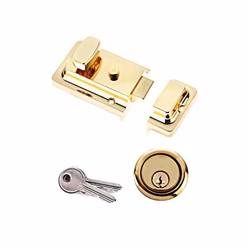 Yale Essentials Traditional 60mm Night Latch Front Door Lock in Brass