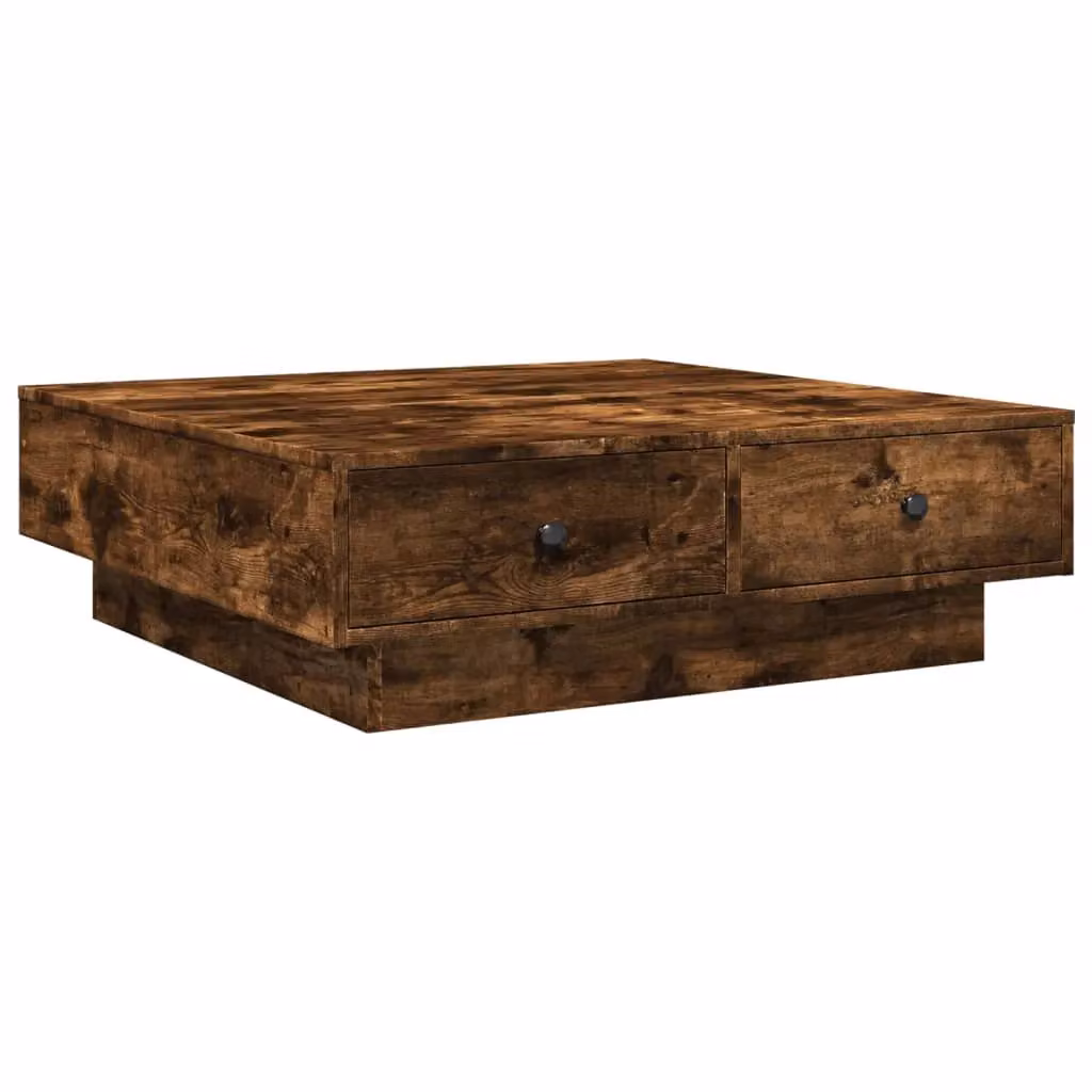 Berkfield Home Smoked Oak Coffee Table in Brown, W/D/H: 90 x 90 x 28 cm – 2