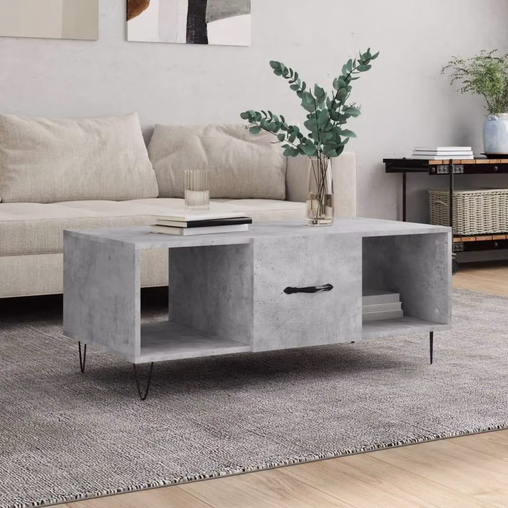Berkfield Home Industrial Concrete Grey Coffee Table, W/D/H: 102 x 50 x 40 cm – 2