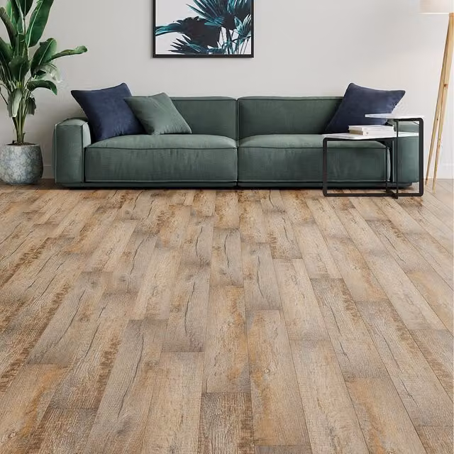 Komore Self Adhesive Wood Effect PVC Plank Flooring in Beige, Yellow and Brown
