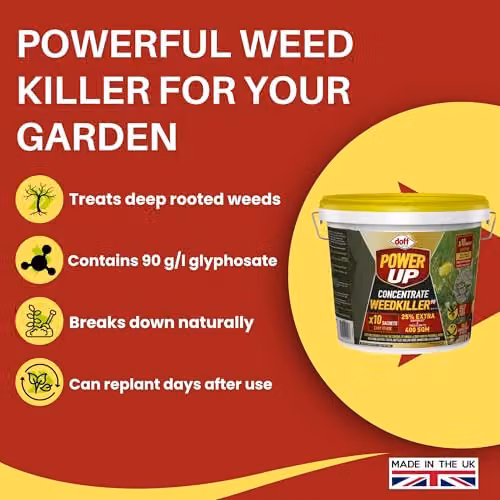 Doff Power Up Concentrate Weedkiller 90, 10 x 100ml Sachets for Weeds and Grass – 3