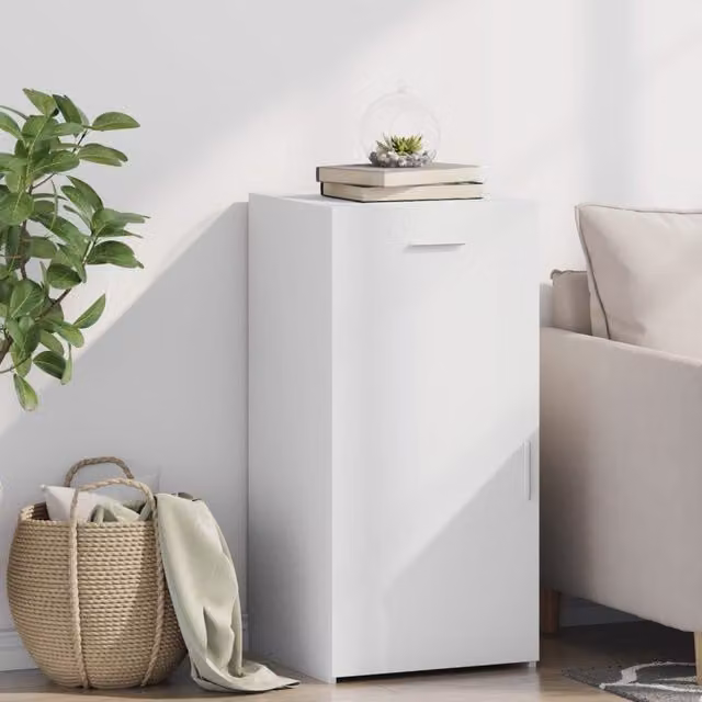 Berkfield Home White Classic Sideboard in Matt MDF, W/D/H: 45 x 42.5 x 93 cm – 1