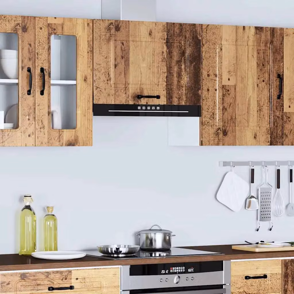 Berkfield Home Kalmar Kitchen Wall Cabinet in Old Wood Brown – 3