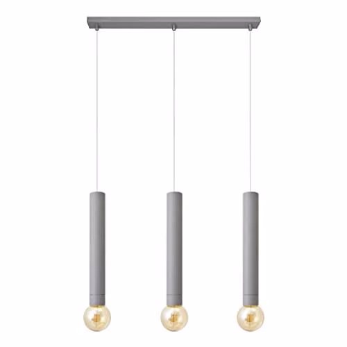 Netlighting Helam Tuba Straight Bar Pendant Ceiling Light Grey 60cm