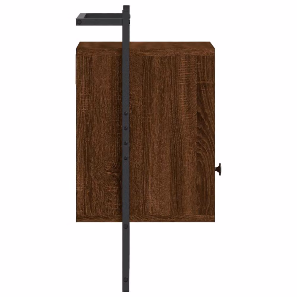 Berkfield Home Wall-mounted Bedside Cabinet in Brown Oak, W: 40 cm, D: 30 cm, H: 61 cm – 4