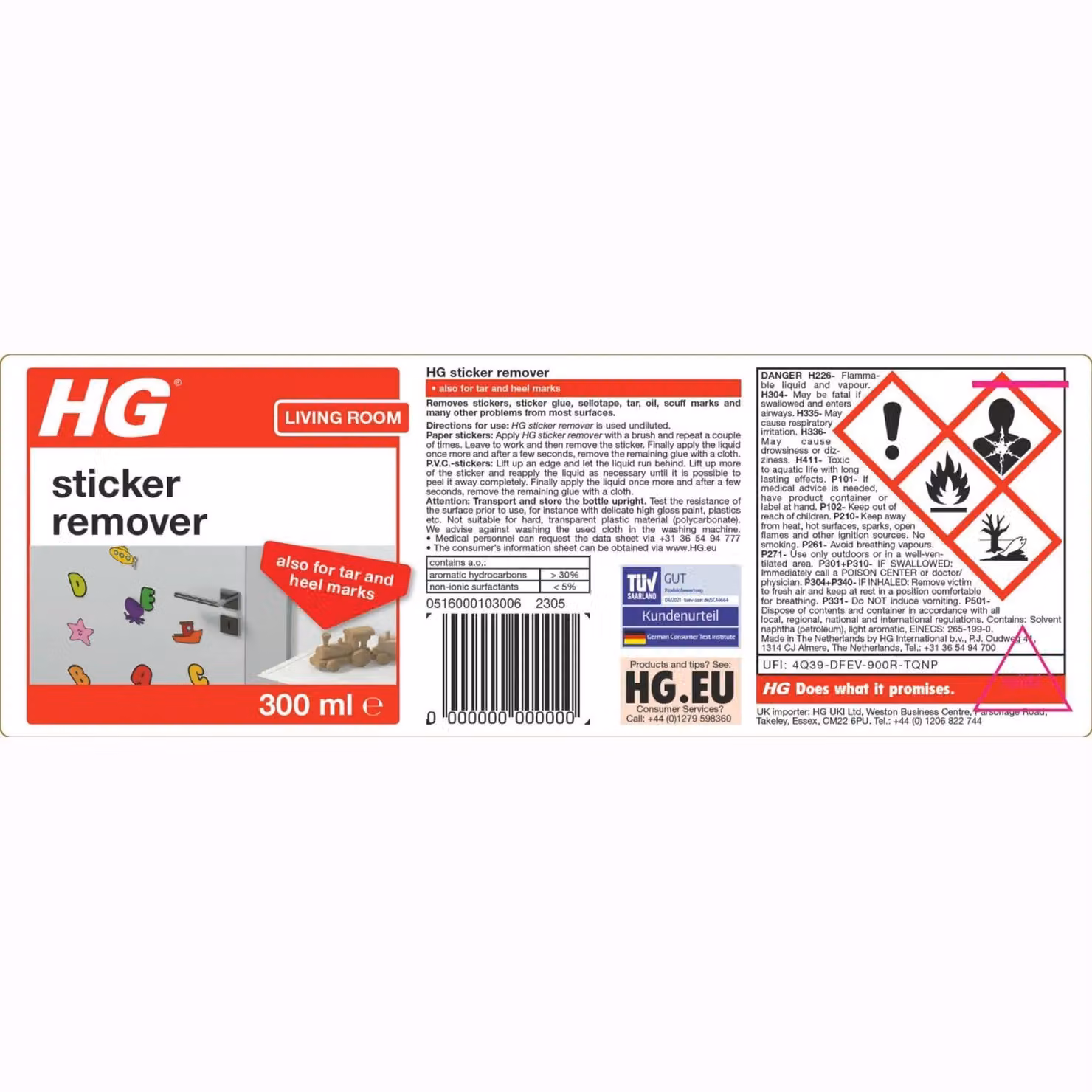 HGL HG Sticker Remover, 300ml, White – 2