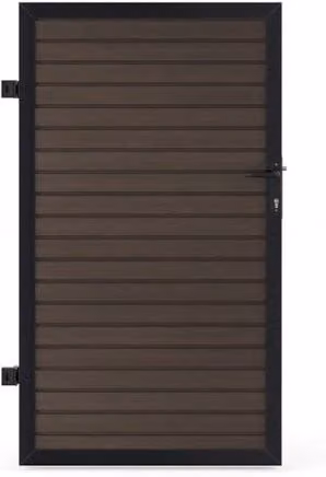 Ecoscape WPC Single Composite Gate in Walnut Brown, W: 152 cm, H: 90 cm