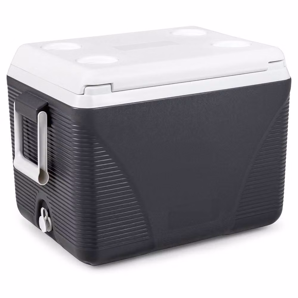 Costway 41L Hard Cooler Insulated Ice Chest with 4 Cup Holders, Black – 10