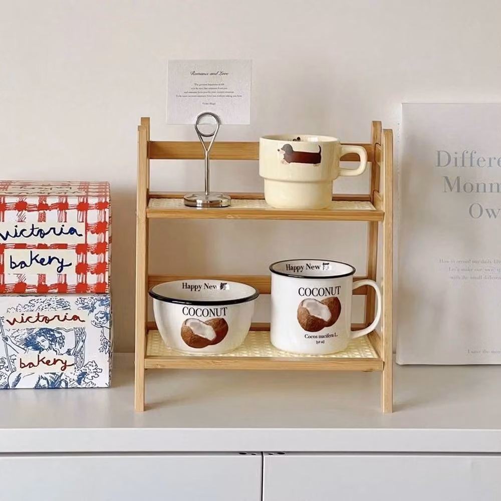 SPETLEK 2 Layer Countertop Organizer, Brown, W/D/H: 39.0 x 28.5 x 17.0 cm – 3
