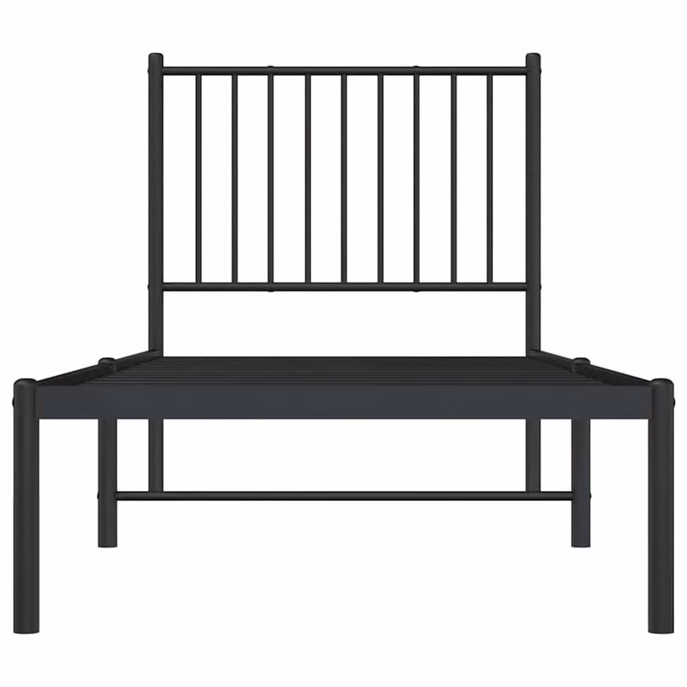 Berkfield Home Metal Bed Frame with Headboard in Black, W/D/H: 80 x 200 cm – 3