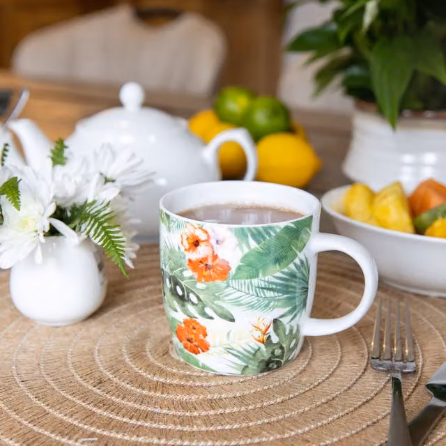 KitchenCraft Set of Four Multicolour Floral Ceramic Mugs
