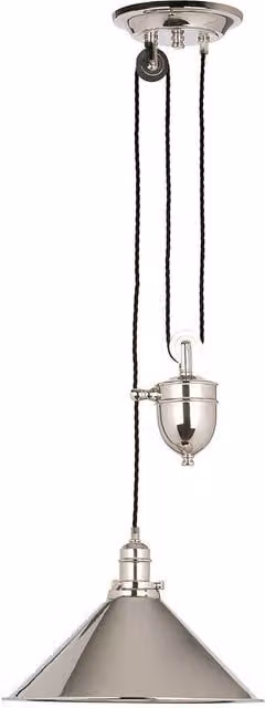 Loops Single Bulb Ceiling Pendant Light Fitting in Polished Nickel Silver with E27 100W LED Compatibility – 1