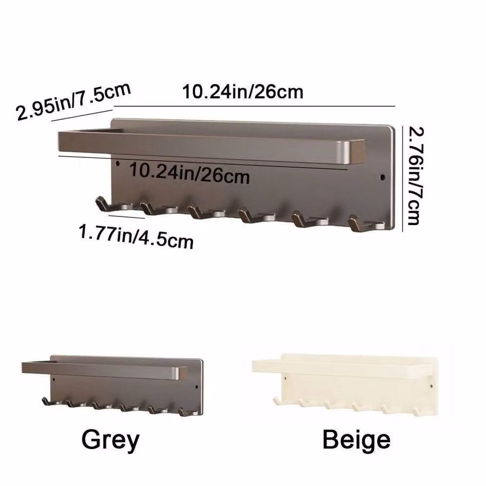 Kelvenix Beige and Grey Wall Mounted Magnetic Paper Towel Holder in Steel and Metal