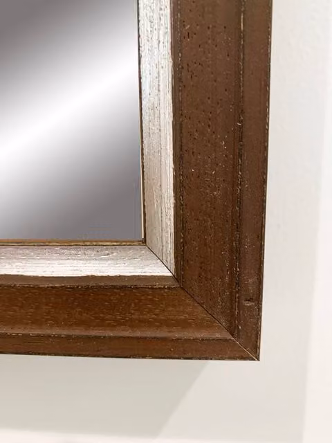 Benjamin Tate Design LTD Modern Rectangular Step Mirror in Brown and Silver, W/H: 71 x 71 cm
