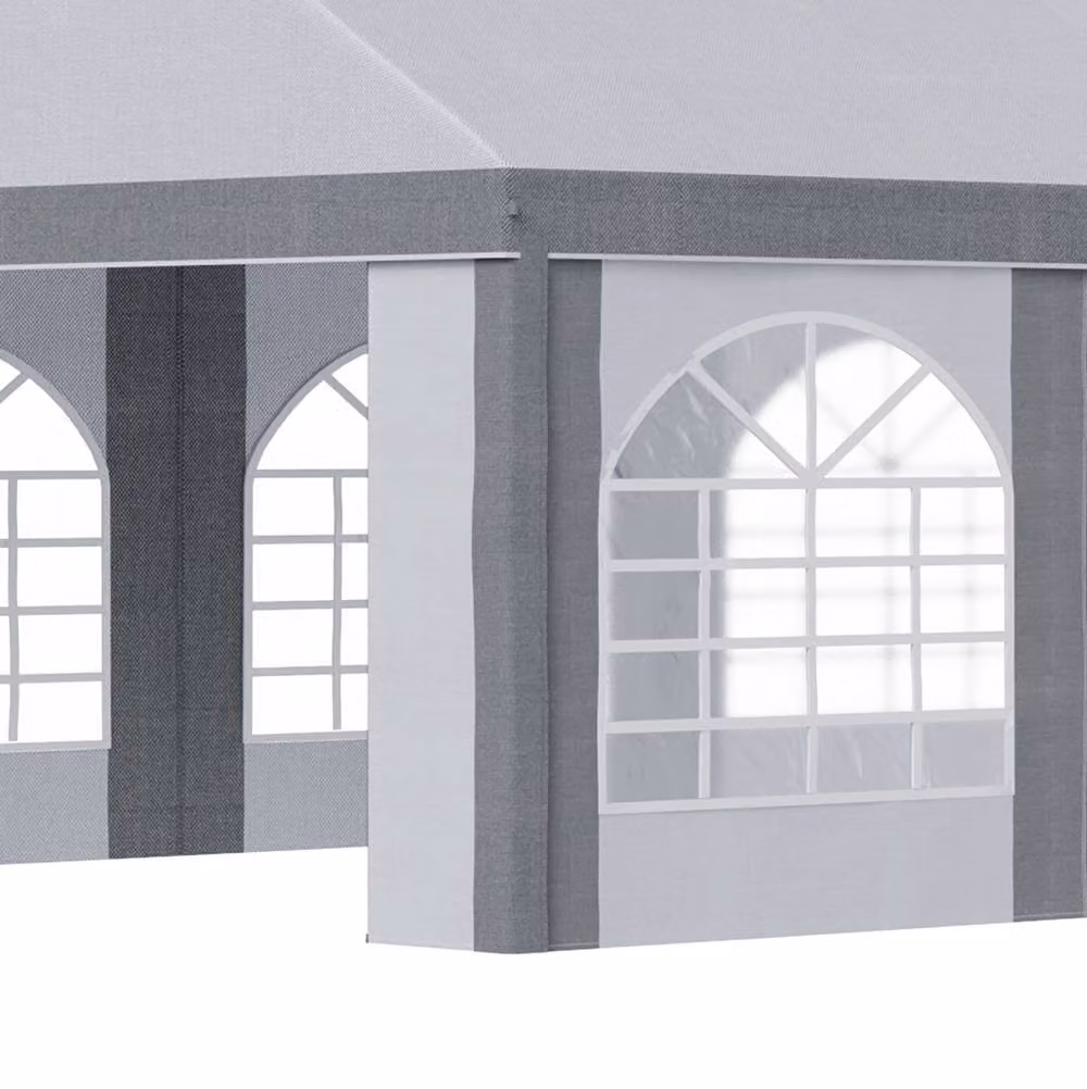 STILVORA White Party Tent with Removable Sides, Double Doors and Windows, W: 8 m, D: 4 m, H: 3.1 m – 6