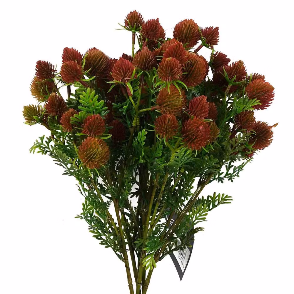Leaf Red Artificial Premium Craspedia Stems, Pack of 6, Height: 55 cm – 2