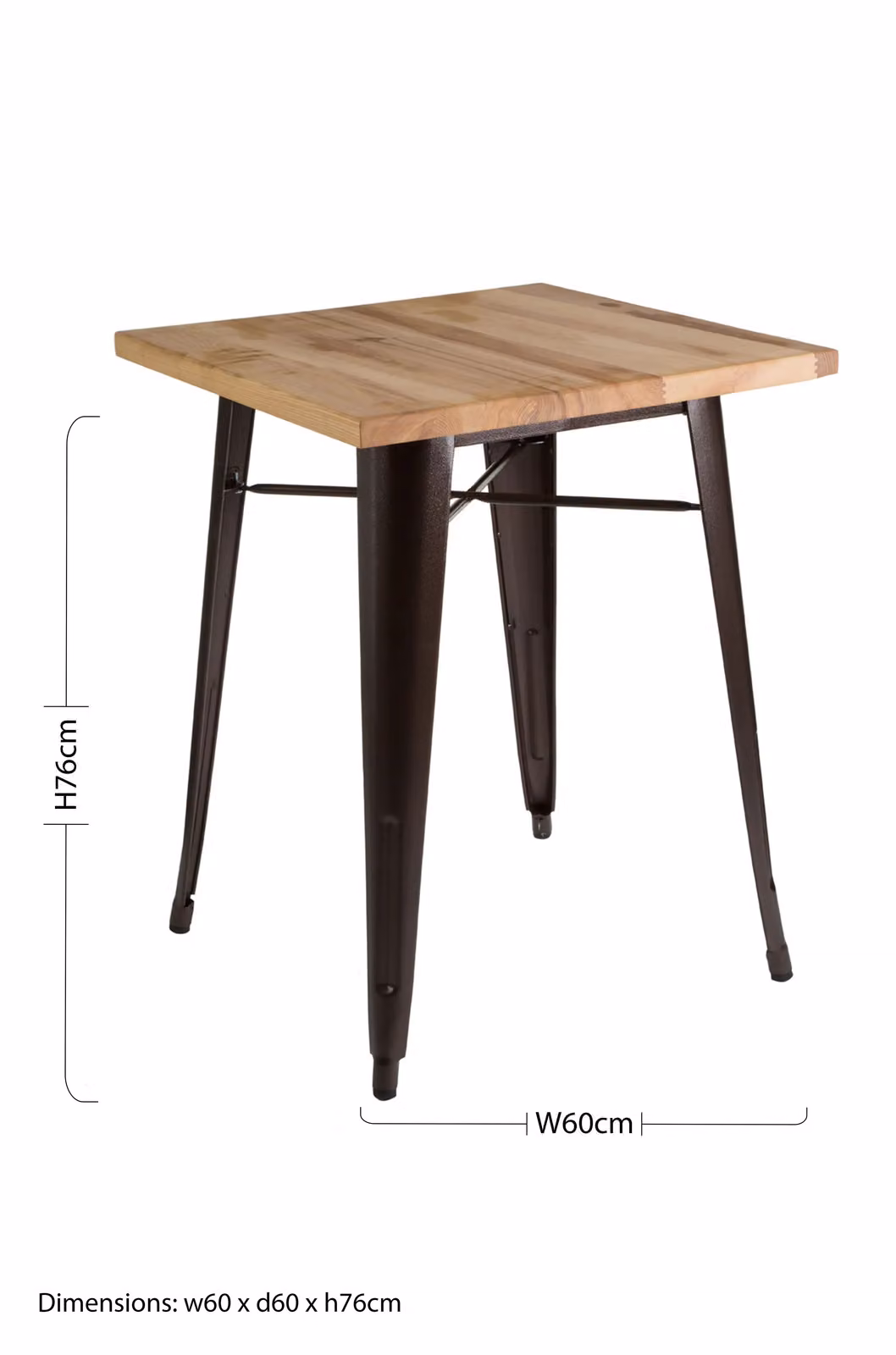 Orsina Copper Effect Side Table in Metal and Ash Wood, Brown – 2
