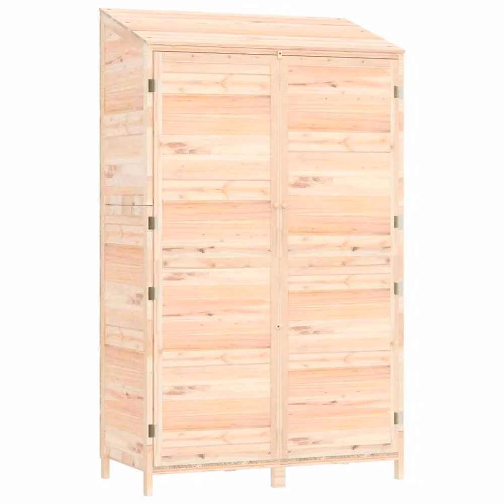 Berkfield Home Rustic Tall Garden Cabinet in Beige Wood, W/D/H: 102 x 52 x 174.5 cm – 2