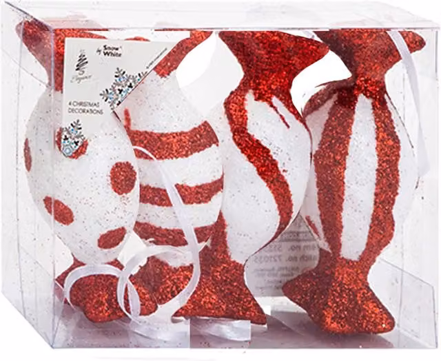 VFM e-Store Candy Cane Hanging Christmas Tree Decorations in Red and White – 1