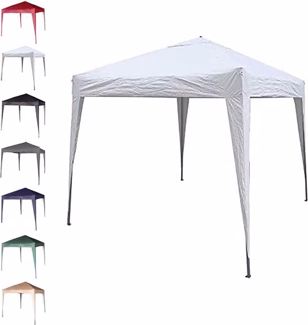 MCC Direct Pop Up Gazebo Party Tent Marquee with Storage Bag, White, W 2 x D 2 m