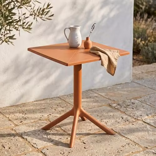 Core Products Rimini Bistro Dining Table, Square Weather-Resistant Garden and Patio Table in White or Green, W/D/H: 60 x 60 x 75 cm – 2