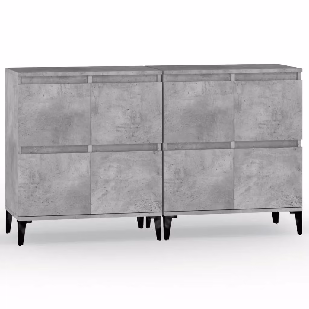Berkfield Home 2-Piece Sideboard Set in Concrete Grey, Engineered Wood, W/D/H: 60 x 35 x 70 cm – 2