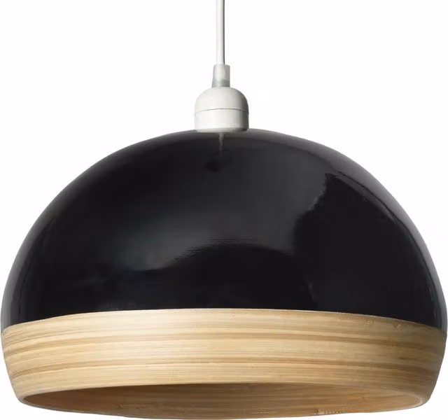 Litecraft Dominic Black Bamboo Dome Ceiling Canopy Shade