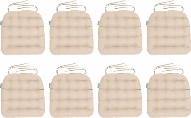 Gardenista Tufted Outdoor Garden Chair Cushion Seat Pad in Beige