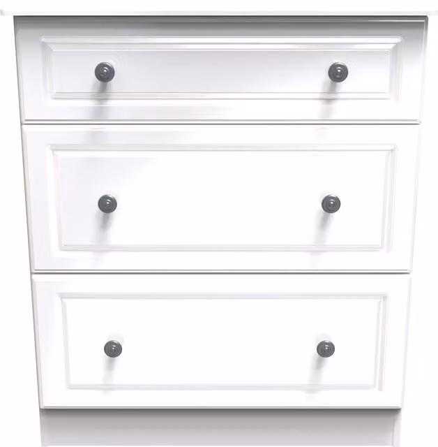 2 U Stirling Ready Assembled 3 Drawer Deep Chest in White – 1
